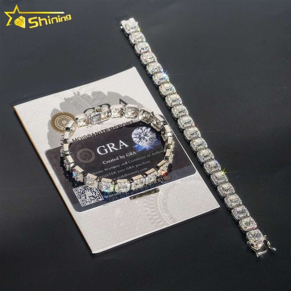 Bracciale designer Bracciale Cuban Catena Collegamento Nuovi disegni Sterling Sier Sier Gold Giolleria ghiacciata hip Hip Hop Fire Gioielli VVS Moissanite Cluster Bracciale da tennis