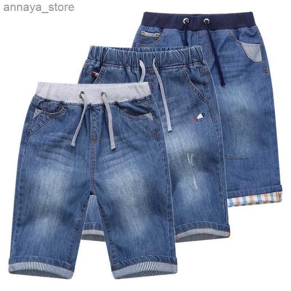 Shorts boy jean shorts 2024 design del marchio estivo stampato ricamato ricamato per bambini in denim cortometrali per bambini 2-14 anni indossa Dwq101l2405l2405