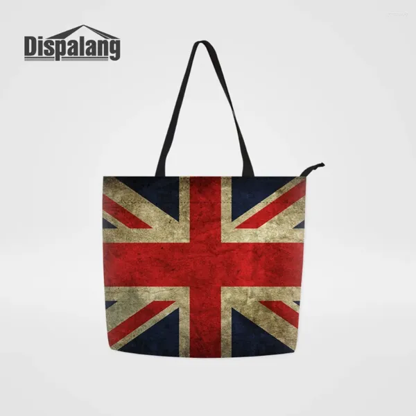 Borse da sera Stampe bandiere nazionali britanniche tela sacca per la spesa di moda grande capacità di magazzino per la borsa da donna