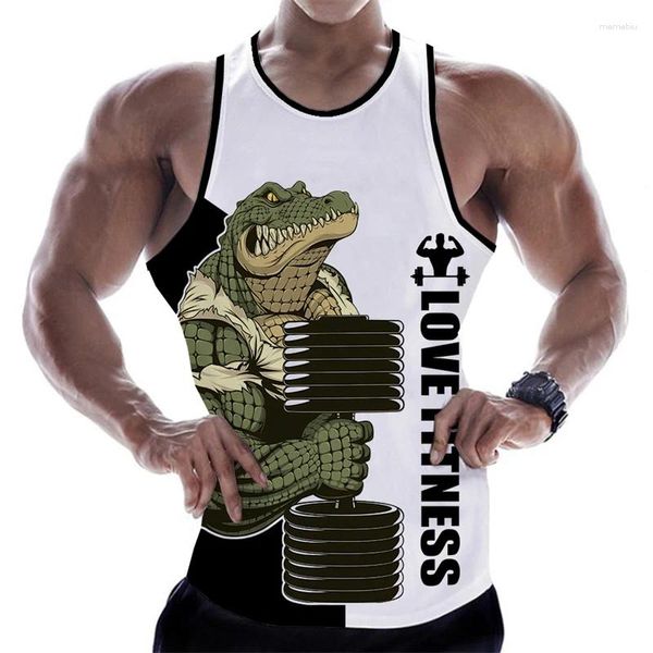 Herren Tanktops Sommer 3d Tierliebe Fitness Drucktop Kid Fashion Cool Sports Gym Männer Unisex schnelle trockene Kleidung