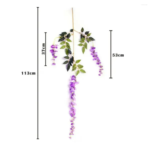 Fiori decorativi Ivy of Vine 12 Bunchs Wisteria artificiale appesa in plastica Platta Piclo da 110 cm Pc Fuci