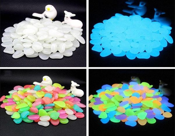 50 pcpack luminoso em pedra fluorescente aquário seixos de peixes decoração de jardim de tanque de peixe pedra luminosa 7972443