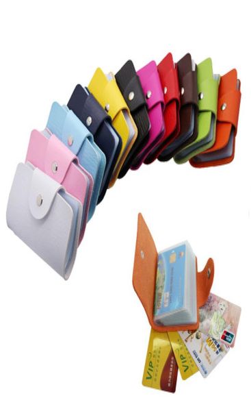 24 Colorful ID Credit Credit Card Card Organizer Slot tascabili per carta di plastica 2 portate Domenne Pulsante di uomini YD04844358970