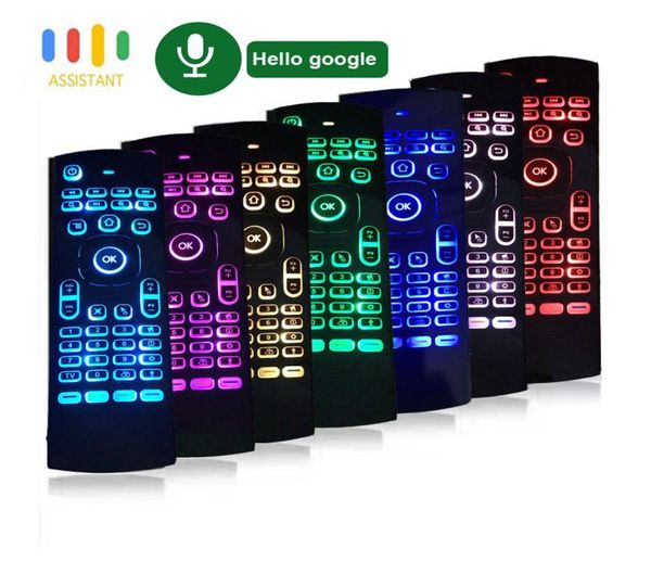 MX3 Pro Backlit Backlight Air Mouse Mini Bearless Keyboard Google Voice Remote Croth