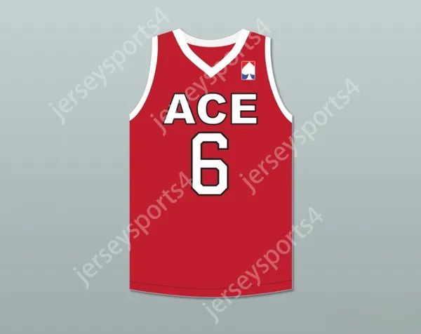 Custom Nay Mens Youth/Kids Clarence 6 Ace Family Charity Red Basketball Jersey Top Top S-6XL Cucite S-6XL