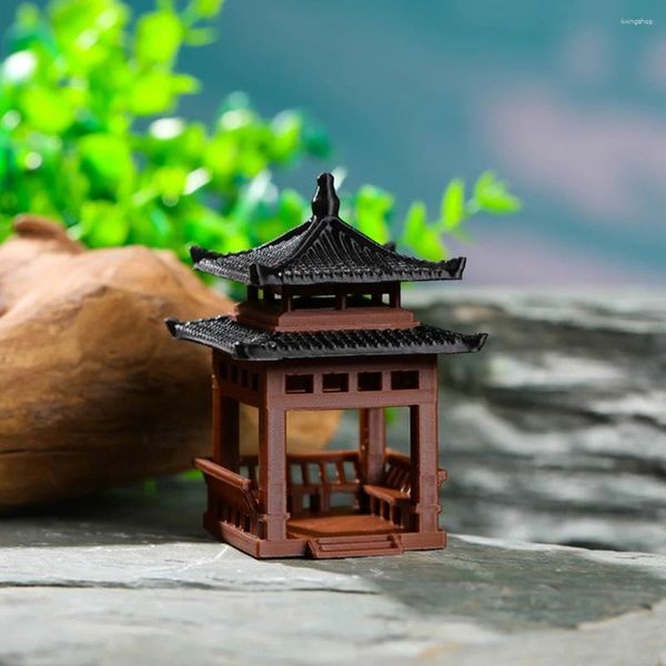 Decorazioni da giardino decorazioni mini statue pagoda in miniatura padiglione giapponese vaso fiorito di fiore micro paesaggio zen asiatico