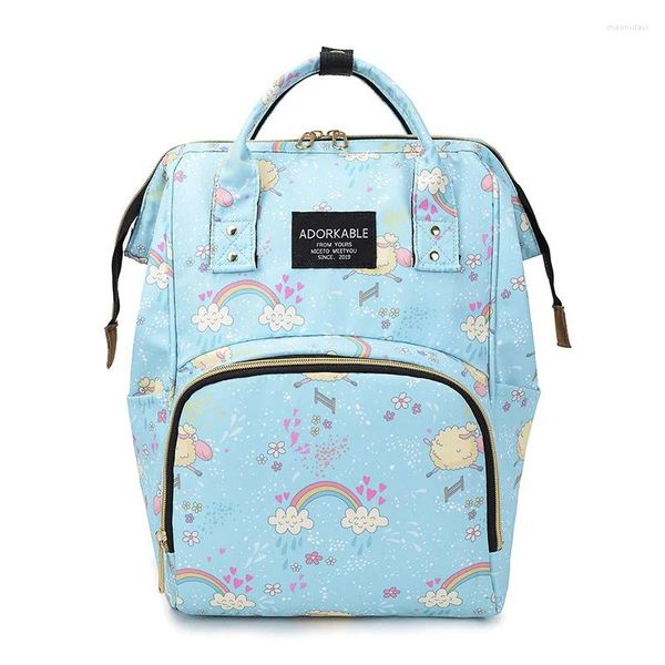 Borse per la scuola Weys for Fashion Nappy Backpack Mummy Bagna per passeggini di grande capacità Mom Baby Multi-Function Waterproof Outdoor Travel Diaper