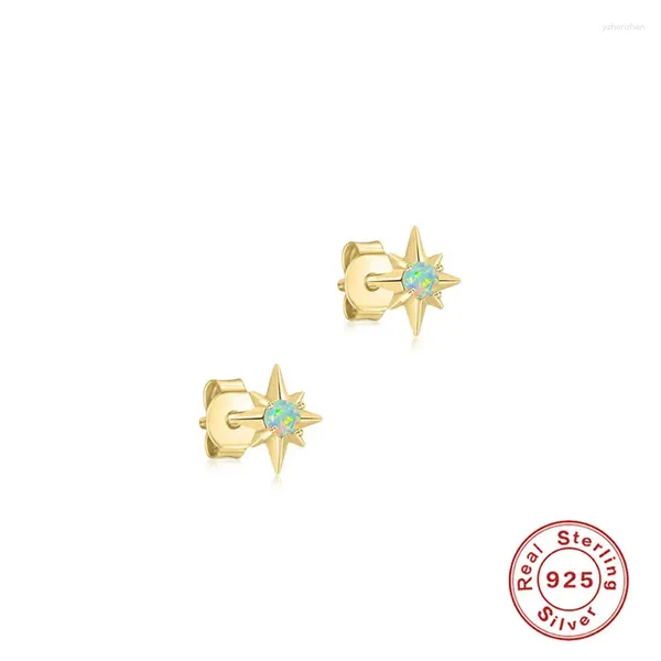 Brincos de garanhão 925 STERLING SLATA OPAL STAR FESTO DE ANIVERSÁRIO DE ESTRELA simples Classic Jewelry 2024 Trend Acessórios elegantes por atacado