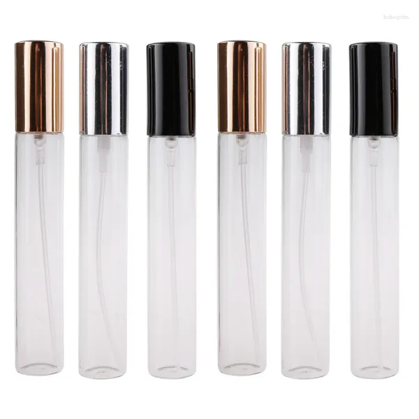 Garrafas de armazenamento 50pcs/pcs 15ml garrafa de perfume transparente para sampe vazio em alumínio spray atomizador de vidro portátil recipiente cosmético