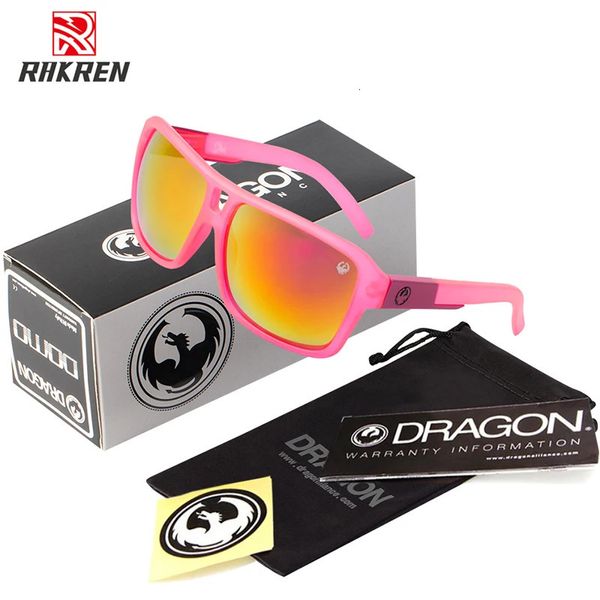 Дизайнер бренд Dragon Sunglasses Мужчины Женщины квадратные солнцезащитные очки для мужчин, рыбалки, спортивные очки, аксессуары для очков 240507