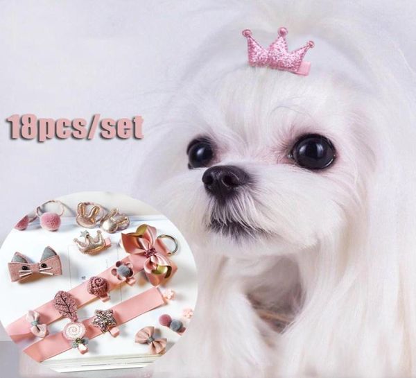 Собачья одежда 18pcsset шпильки для собак розовый черный мальчик для девочки свадьба роскошные домашние животные аксессуары для волос кот Чихуахуа 7213828