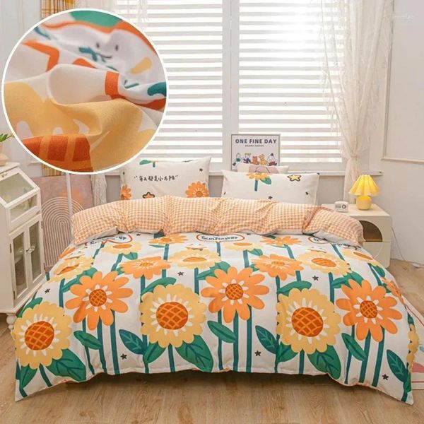 Set di biancheria da letto Copertina trapunta in stile floreale Strawberry Set di piumini da 3 pcs e piumino stampato per casa Housse de couette