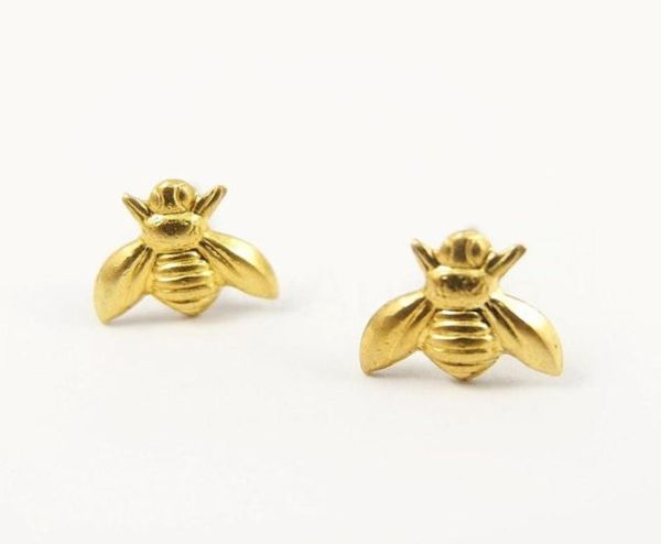 30Pair S021 Orecchini per api in argento in argento oro minuscole orecchini a bordo per le abete boschi di bosco uccello uccello da miele Bumble Ape Orecchini9621455