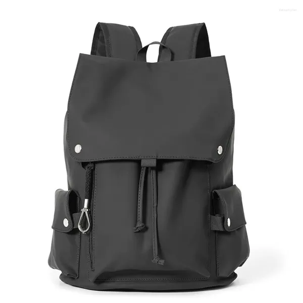 Backpack Men Fashion Black Travel Large Capacity Perra impermeabilizado Oxford Cover Back Pack Pack Bag Student School Bookbag Mochila