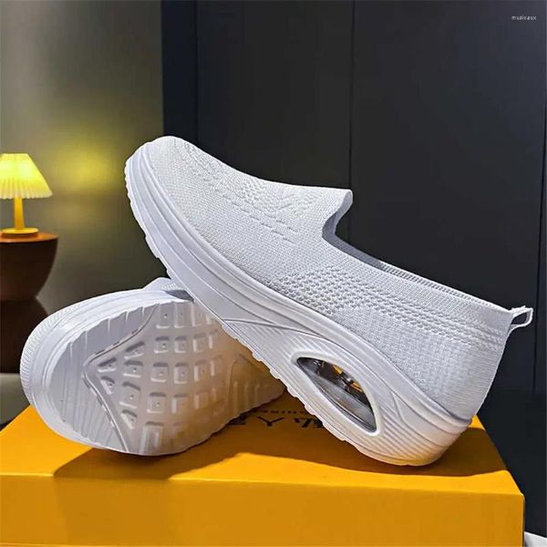 Lässige Schuhe spitzenfreier weißer Sohle Womans Oma Flat Vulcanize Trendy Sneakers 42 Sport Kawaiis außerhalb von Flatas