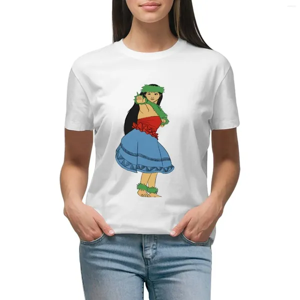 Frauen Polos Hula Girl Tänzer T-Shirt Übergroße Sommerkleidung Top Luxusdesigner Kleidung Frauen Frauen