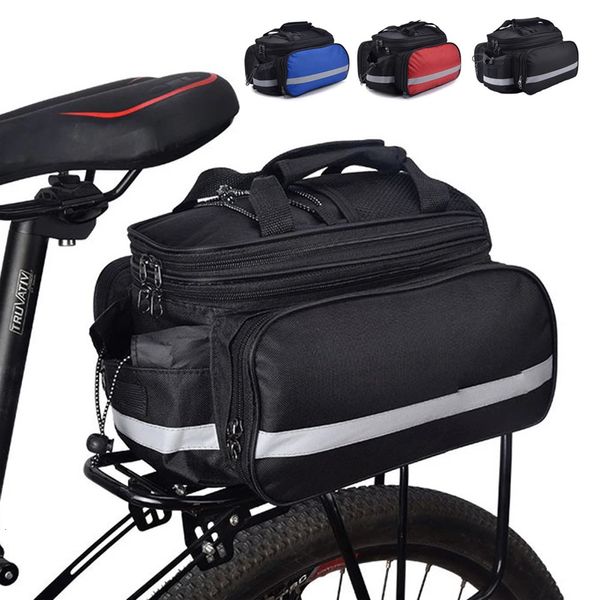 Bicicleta Seat Pannier Road Mtb Ciclismo de grande capacidade Baga de malas de malas 10-27L Pacote traseiro de bicicleta à prova d'água com tampa de chuva 240418