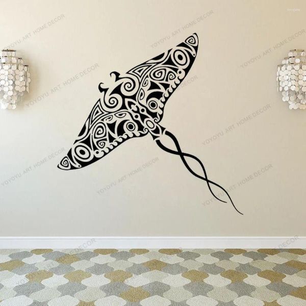 Adesivi a parete Ocean Animal Decal Decal Manta Home Decor Bat Ray Mural Ornament Wallpaper rimovibile CX515