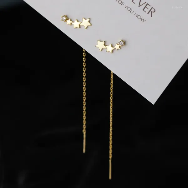 Brincos de bronzeamento elegante e elegante arame comprido Tassel Chain Climb Star Heart Pingents Pingents Drop Women Fresting Freating Jewelry