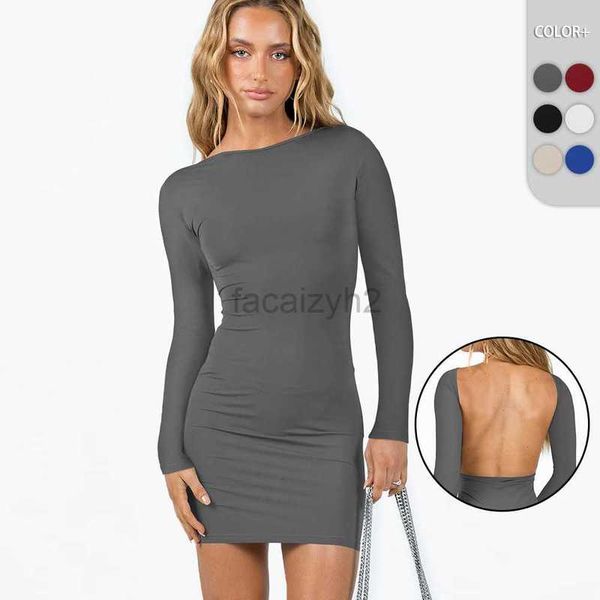 Lässige Kleider Designer -Kleid Rock Neu enge lange ärmer offene Rückenkleid Pure Desire Heiße Mädchen Wrap Hip Rock Sexy Kleider