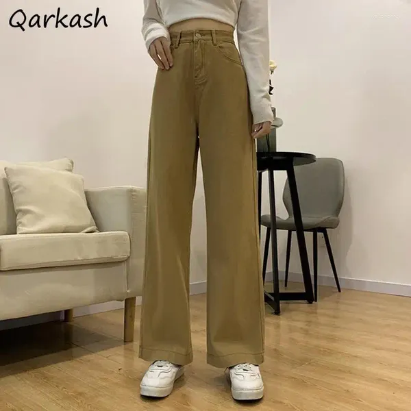 Frauen Jeans Frauen Khaki Design Kleidung All-Match Freizeittaschen Vintage Elegante weibliche reine einfache, stilvolle Hoch-T-T-Taschen gemütlich