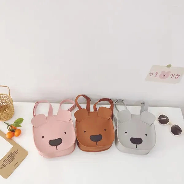 Bolsas escolares desenhos animados urso mini acessórios para bebês 1-5y crianças leves mochilas de couro pu mochila infantil