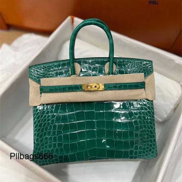 Подлинные кожаные сумки HomeHandmade Wax Thread American Crocodile Women Sadcage Factory Factory 3 куски есть логотип