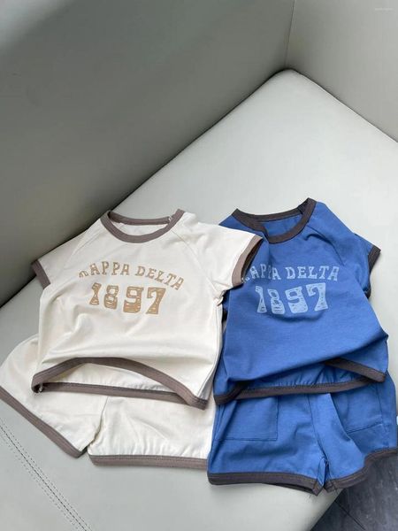 Roupas de roupas 2024 Summer Baby Manga Short Slave Set Printing Digital Infant Boy Girl Casual Short Term