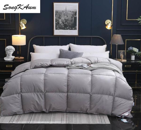 Songkaum 95 White Gooseduck Down Quilt Duvets Highend Comfortable Home Deconters 100 Baumwoll Cover King Queen Full Size LJ2019045858