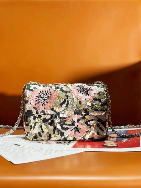 10a Top Quality Luxurys Designer Bag 20 мини -мешки с клапанами розовая стеганая бага