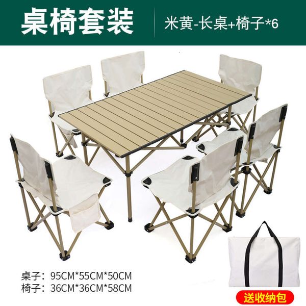 Leichtes tragbares Camping -Picknick -Aluminium -Legierungs -Fischerei Hühnerbrötchen Tisch im Freien Klapptische und Stühle Set
