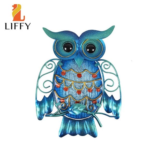 Metal Owl Home Decor для украшения сада на открытые статуи Скульптуры и миниатюры животных Jardin 240508