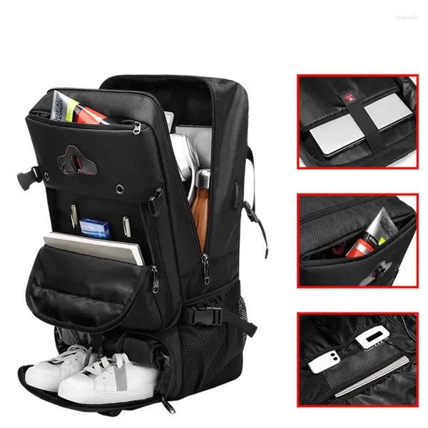 Rucksack Top -Qualität 17 -Zoll -Laptop -Koffer großer wasserdichte Schul -Rucksäcke USB -Ladung Männer Geschäftsreisen Big Big