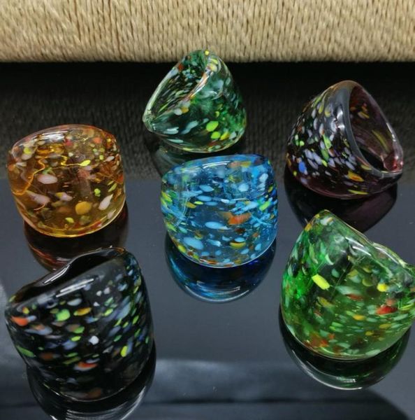 Ganzes 6pcs Spot Lampwork Glas Murano Ring Mode Murano Ring 1719mm6220290