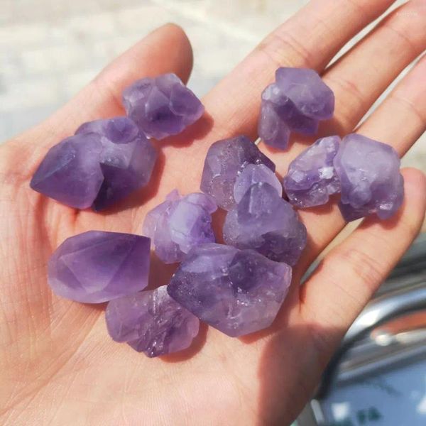 Dekorative Figuren natürliche Uruguay Amethyst Cluster Zahnblüten Lila Stein Erz Kristall Mineralergie Edelsteinsteine