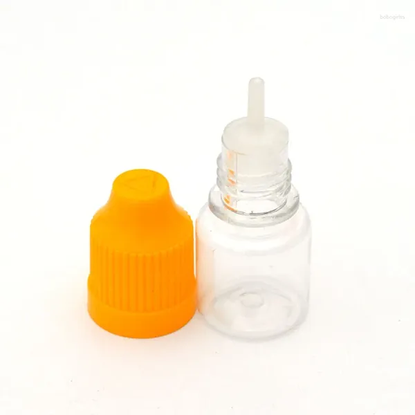 Garrafas de armazenamento 50pcs Pet vazio Clear 3ml Garraco de conta -gotas de plástico com tampa à prova de crianças para olho e agulha líquida Vail