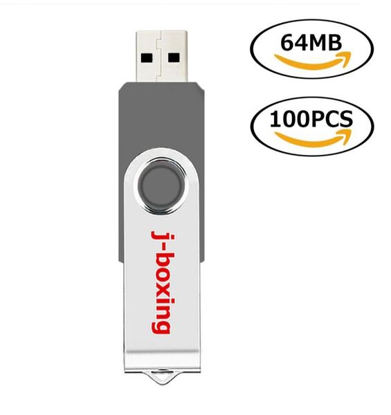 Grigio sfuso 100pcs da 64 MB USB Flash Drive Swivel USB 20 Penri azionari Memoria rotante Memoria Archiviazione per il laptop TA5318299