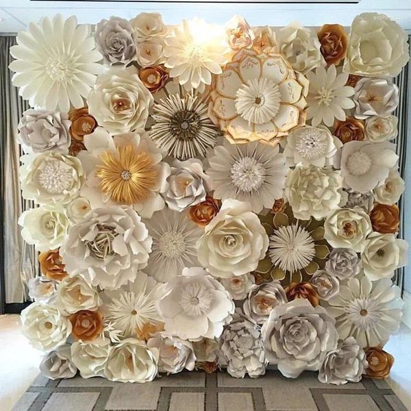 Fiori decorativi tessuto rotolante tenda bianca rosa 3d ortensia arredamento per matrimoni muro di fiori artificiale