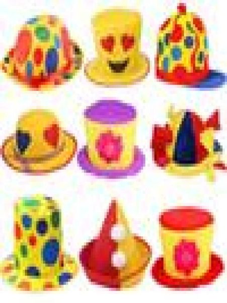 2019 Funny Colorful Clown Hat Men Women Stage Performance Hat Hat Perst Adults Decorazione per feste Carnival T2006206051319