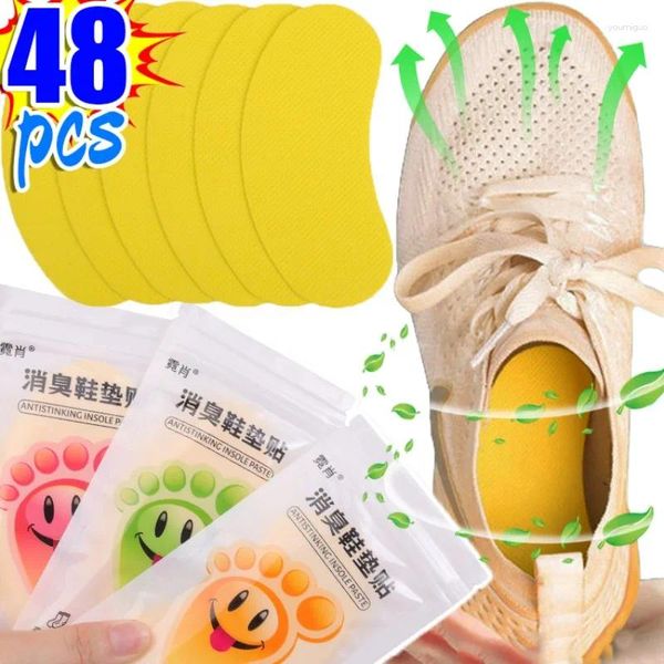 Sapatos de meias de mulheres desodorantes de 12/48pcs para tênis cheiro de tênis fresco lemon limão antibacteriano
