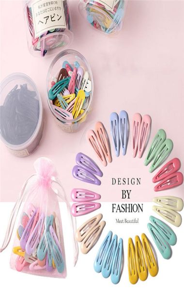 340pcs 5cm Snap Hair Clips Clips BB Color Metal Barrettes для малышей деть