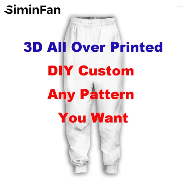 Pantaloni da uomo fai da te design personalizzato il tuo modello 3d su tutti i pantaloni da uomo stampati donne harajuku pantaloni della tuta hip hop casual maschio punk stile