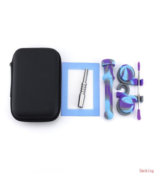 Kit NC de colecionador de silicone Conjunto com Titanium Nail Dabber Tool Tool Silicon Telder Telder Container Mat Zipper Concentrado DHL3256203