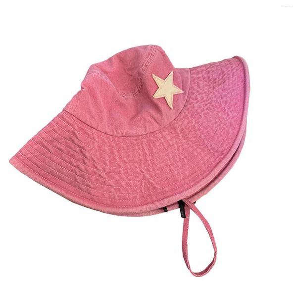 Beralar Kadın Kovboy Şapkası Vintage Yıldızlar Açık Hava Kampı İçin Geniş Sebim Batı Hafif Kapağı