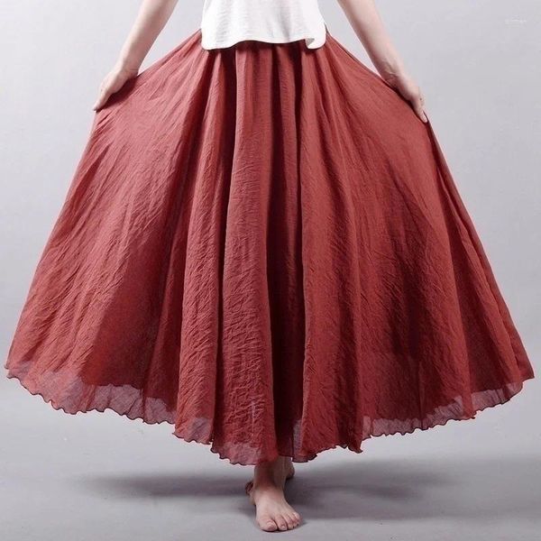 Юбки 14 цветов A-Line Linen Skirt Ladies Clate