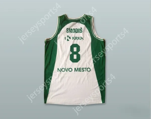 Custom Nay Mens Youth/Kinder Matjaz Smodis 8 KK Krka novo MESTO Slowenien Weißer Basketball-Trikot Top genäht S-6xl