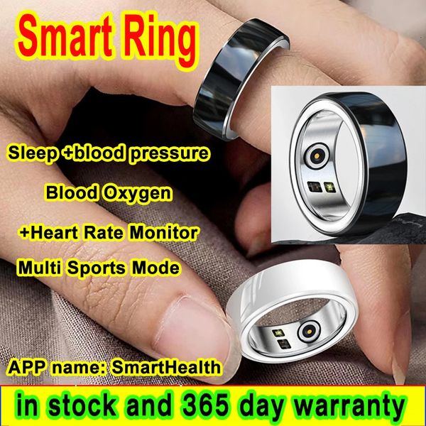 Moda R8 Smart Ring Freqüência cardíaca Pressão sanguínea Teste de oxigênio Records de aço inoxidável anéis de dedos de vários esportes Mulheres Mulheres 240423