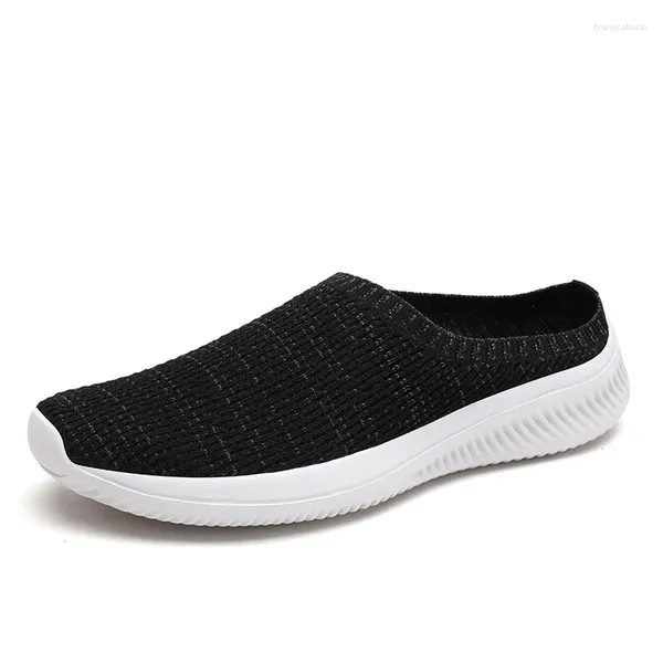 Scarpe casual Summer Men anti-odor leggero slip-on mezza sfilata per vacanze in spiaggia di grandi dimensioni di grandi dimensioni