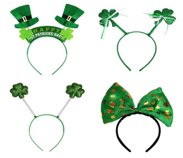 İrlandalı St Patricks Günü Kafa Bandı Yeşil Leprechaun Saç Bandı Tokalı Süslü Elbise Karnaval Noel Aksesuarları Parti Top Hats1721825