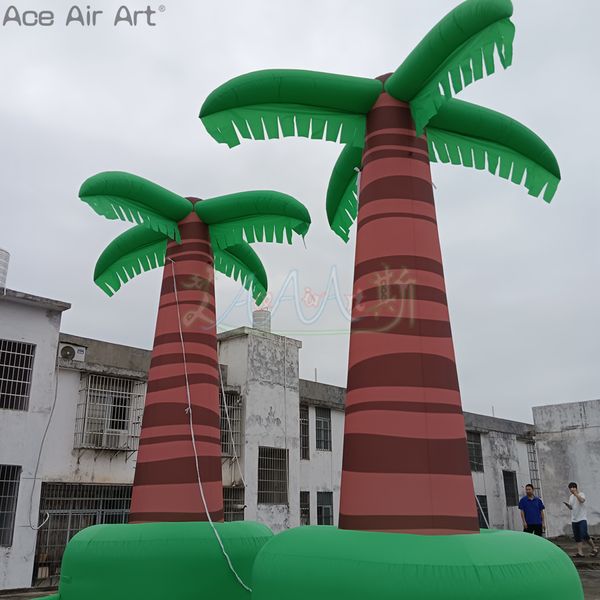 Großhandel im Freien aufblasbare Kokosnussbaum 5m H Event Dekoration Luftpalmemodell mit Basis für Werbung und Party